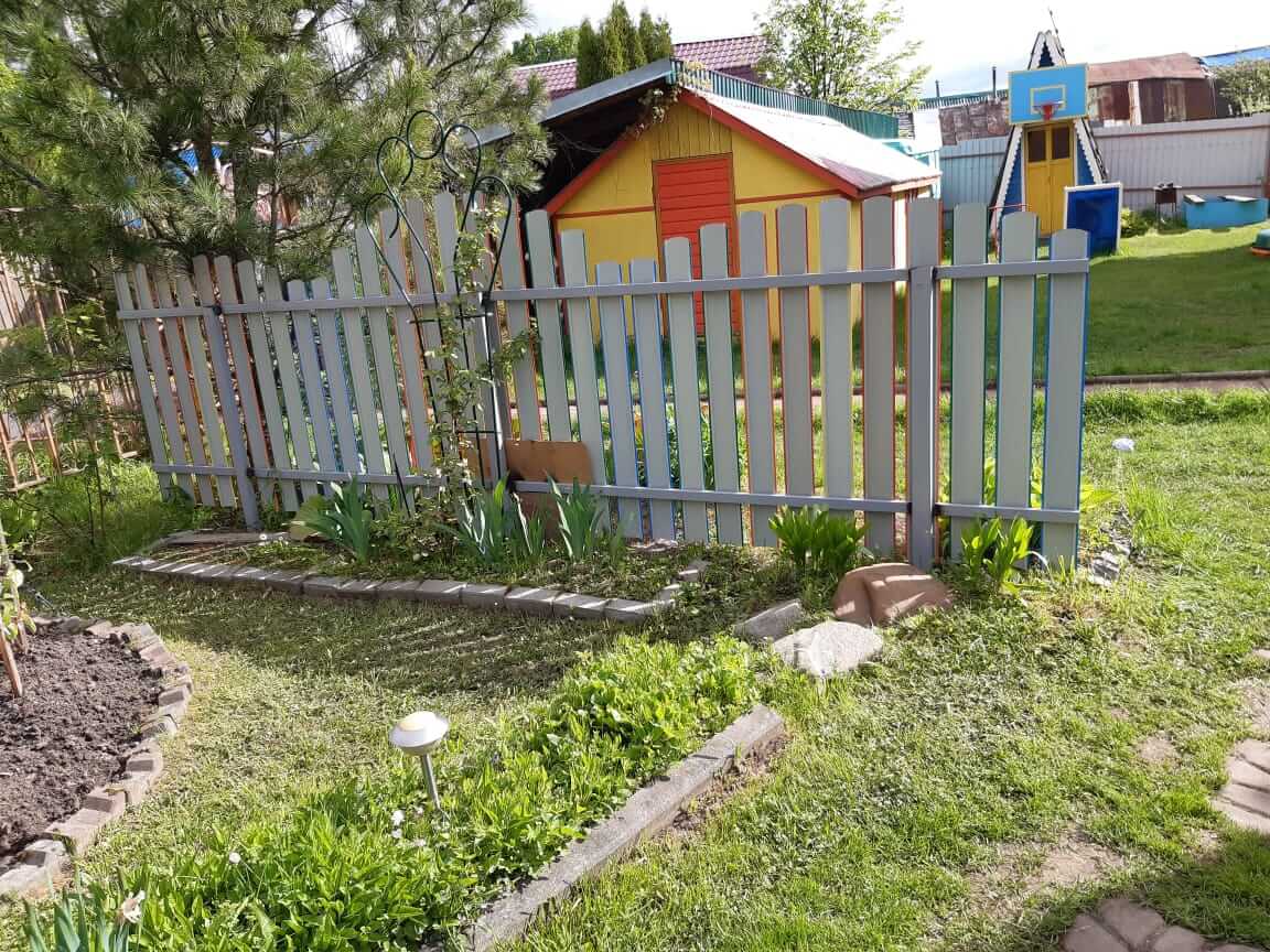 забор из разноцветного штакетника односторонний фото3 в Бежецке