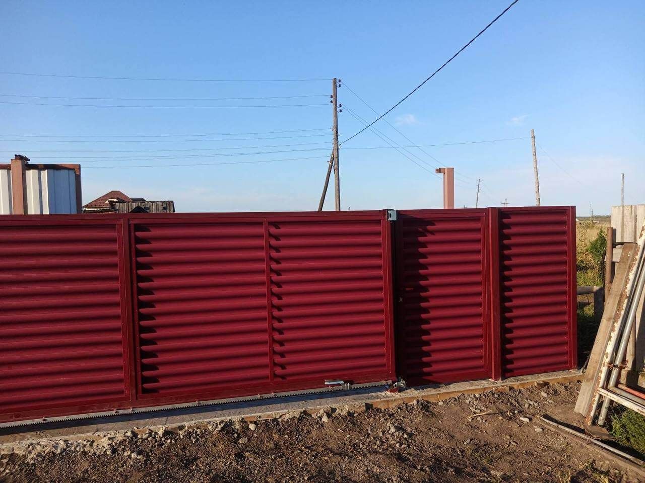 Забор-жалюзи 44м RAL3005/3005 Красное Вино двусторонний фото 2 в Бежецке
