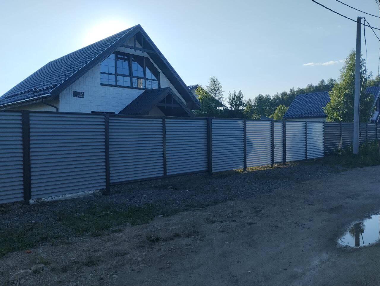 Забор из ламелей еврожалюзи 20м RAL7004 Серый фото 3 в Бежецке