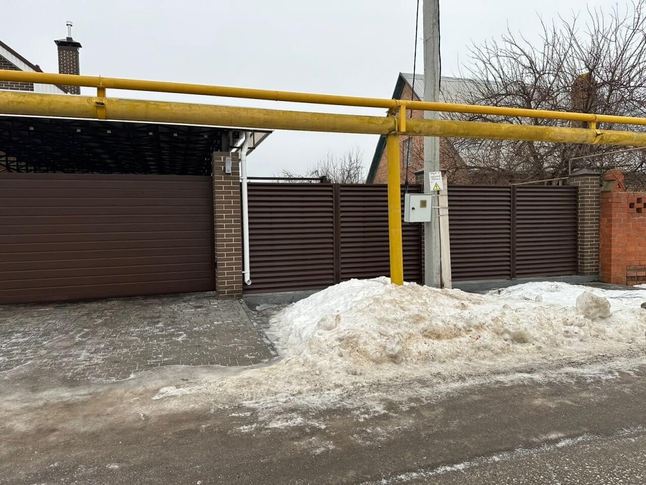 Забор-жалюзи из ламелей еврожалюзи 47м Мореный Дуб Printech фото 1 в Бежецке