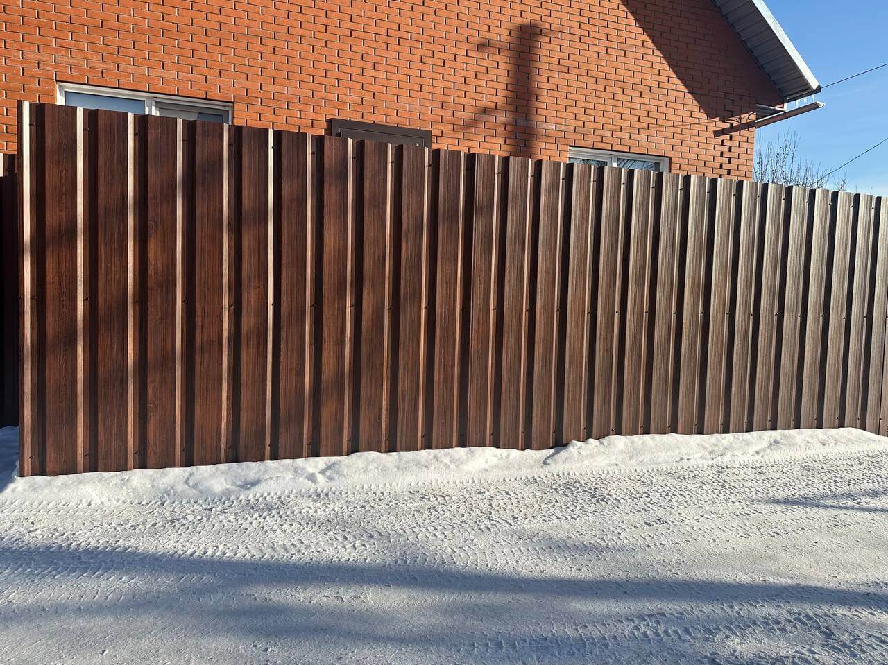 Забор из профнастила НС-21 22м Античное Дерево Принтек фото 4 в Бежецке