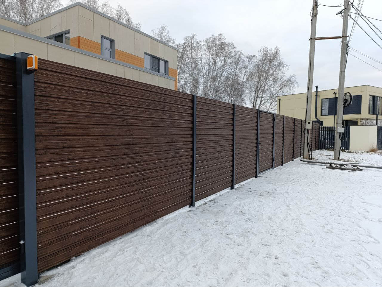 Забор-ранчо из евроштакетника 58м Темный Каштан 3D Принтек фото 4 в Бежецке