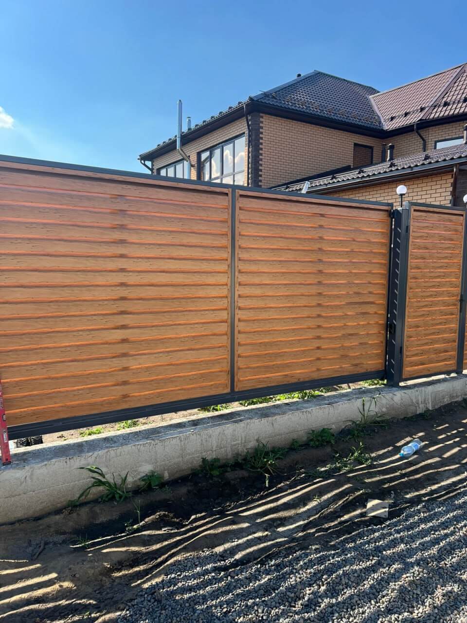 Забор-жалюзи из ламелей Хай-Тек 57м Кипарис 2xPrintech двусторонний фото 3 в Бежецке